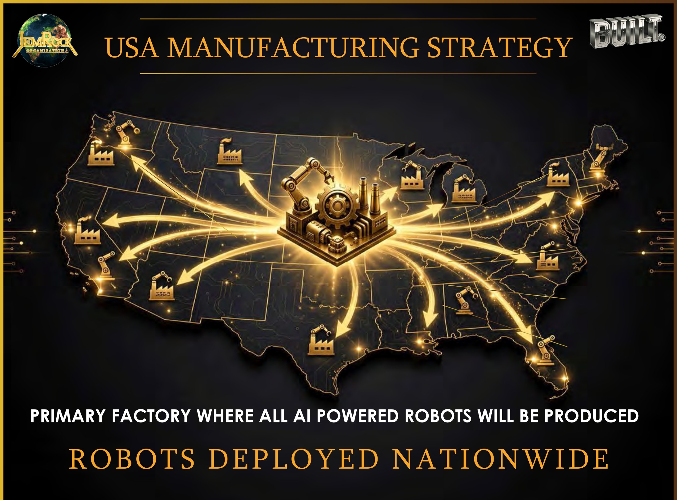 USA Manufacturing Strategy — the Mother Factory where all AI-powered robots are produced and deployed nationwide